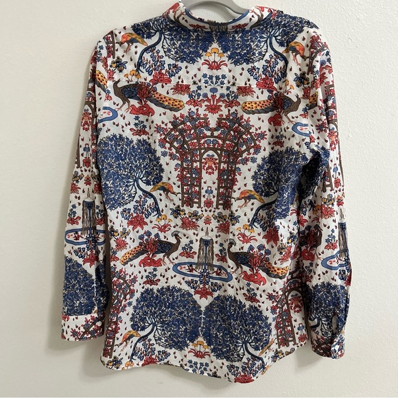 J McLuaghlin Lois Blouse bird floral print button down shirt - Picture 4 of 7